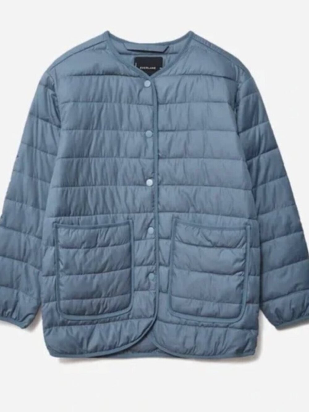Everlane ReNew Quilted Light Puffer - Slate Blue XS